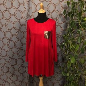 Now N Forever Red Long Sleeve Dress Juniors Medium